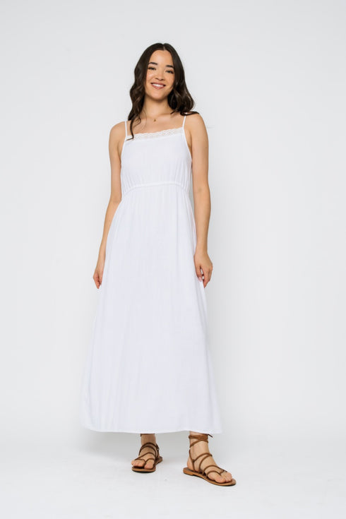 Marilyn-Eyelet Trim Sun Dress